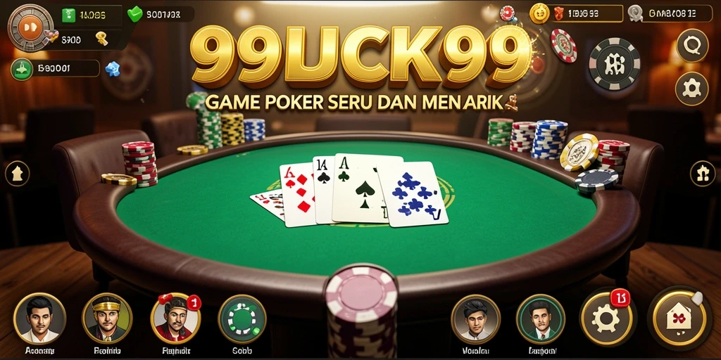 Screenshot utama 99LUCK99 menampilkan aksi seru permainan Poker.