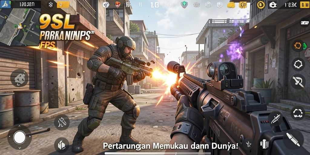 Gambaran mendebarkan dari gameplay intens dalam 9SL.