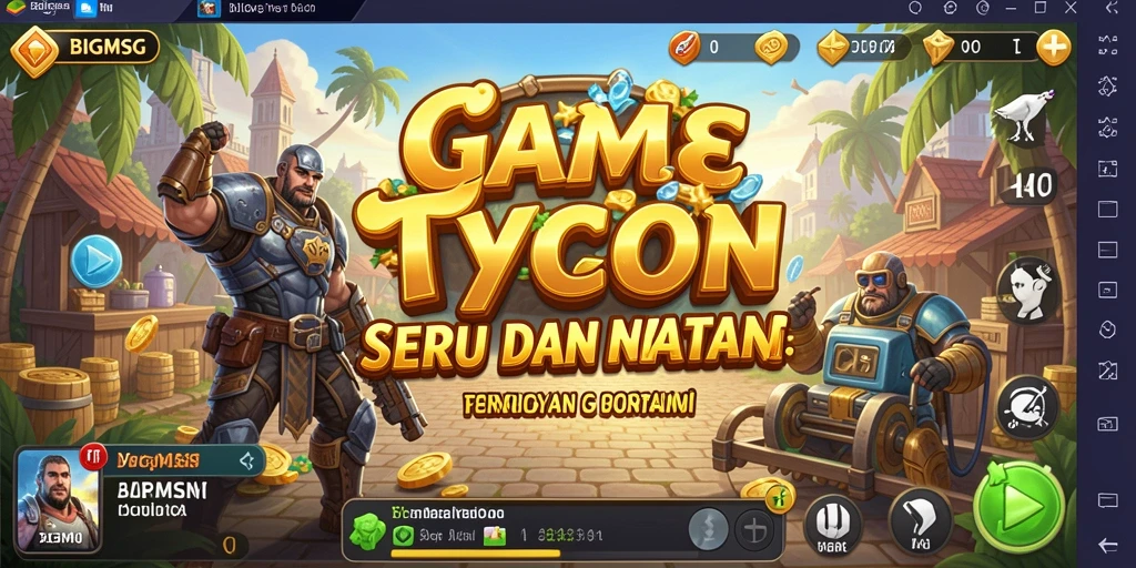 Tampilan gameplay BIGMSG menunjukkan keseruan membangun bisnis Tycoon.