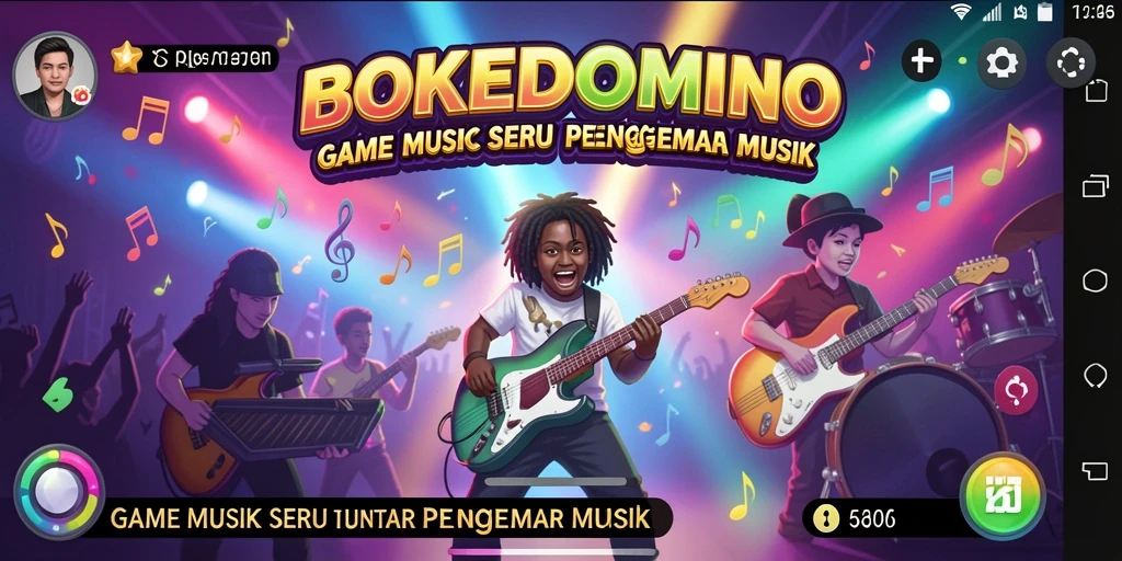 Gameplay BOKEDOMINO yang seru dan interaktif dalam musik.