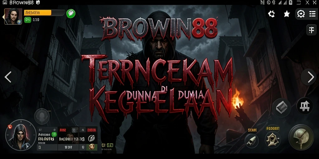Screenshot menampilkan gameplay seram dengan kegelapan dan jumpscare.
