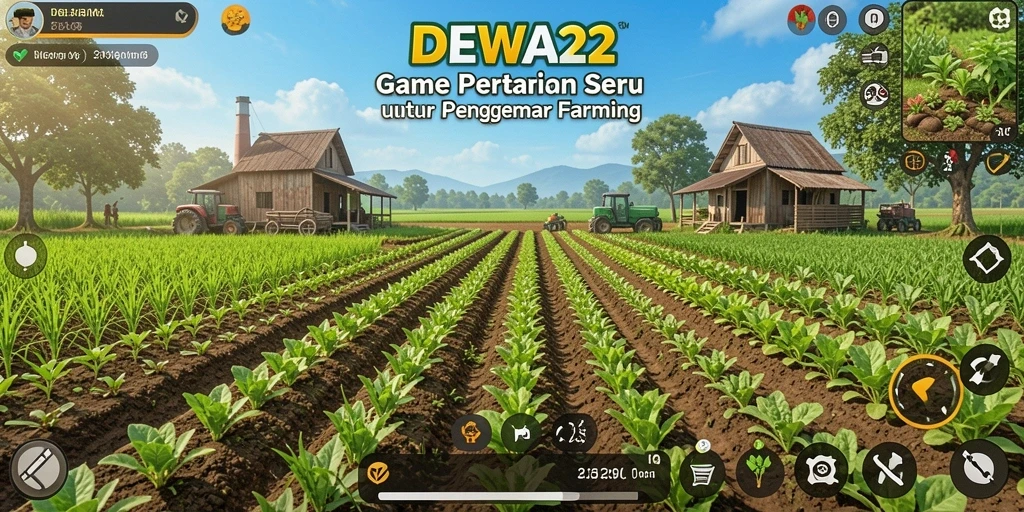 Gameplay DEWA22 yang menarik dengan lahan pertanian penuh warna.