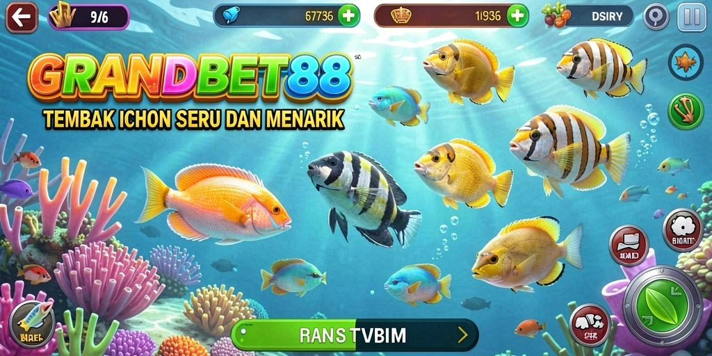 Tampilan gameplay menarik dari GRANDBET88 saat menembak ikan.
