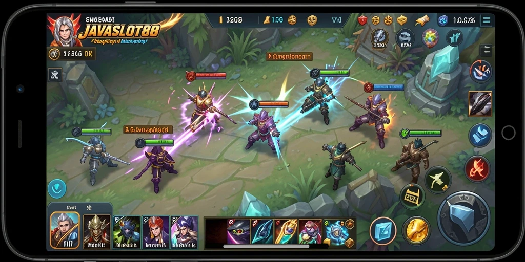 Screenshot menampilkan pertempuran seru dalam gameplay SLG.