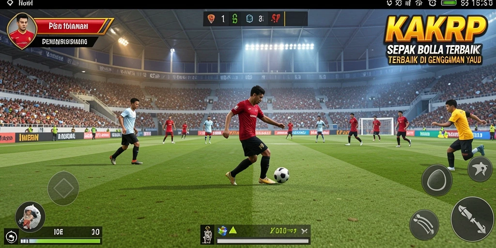 Tampilan gameplay menarik dari KAKRP saat pertandingan sepak bola.