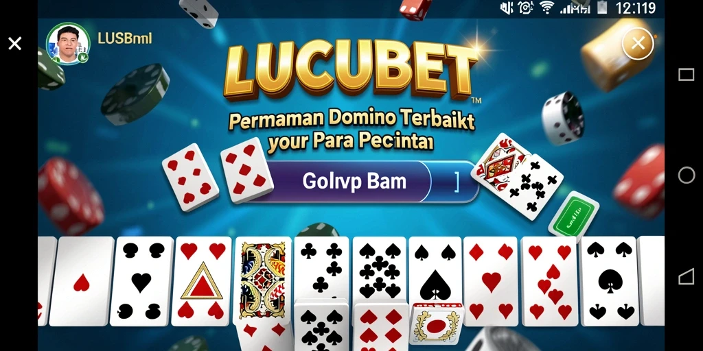Screenshot gameplay LUCUBET memperlihatkan antarmuka permainan Domino yang menarik.
