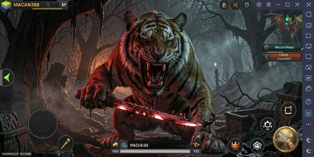 Screenshot gameplay menampilkan ketegangan dan suasana mencekam dari MACAN388.