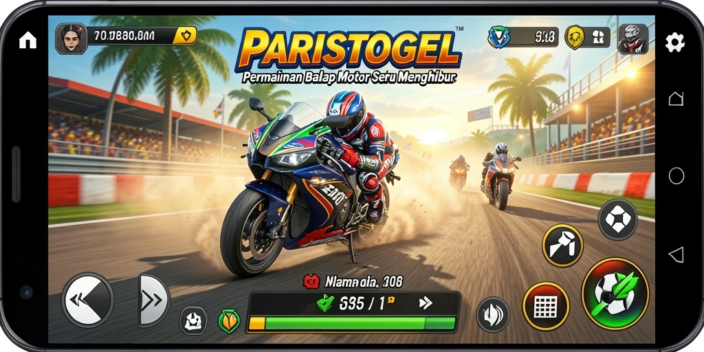 Gameplay seru balap motor di PARISTOGEL.