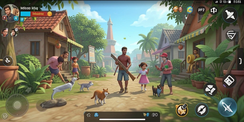 Screenshot PP7 menampilkan pemain mengelola kehidupan virtual yang dinamis.