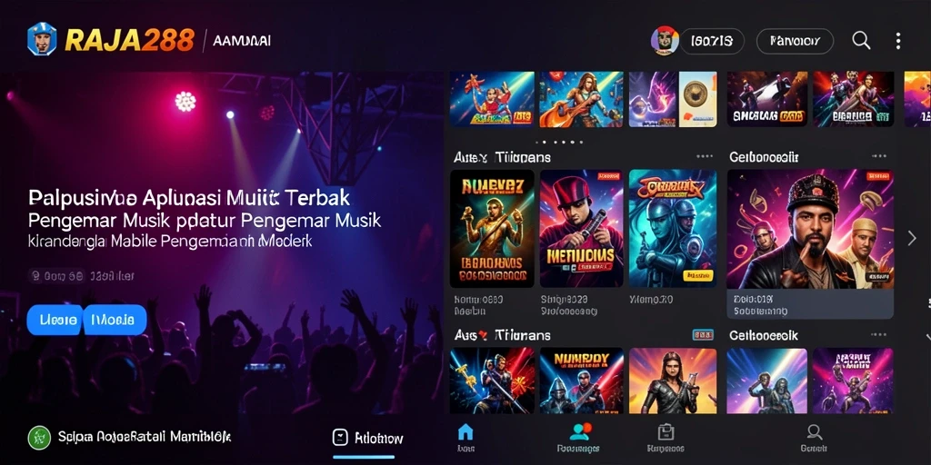 Tampilan gameplay RAJA288 dengan interaksi musik yang seru.