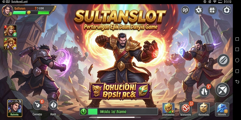 Tampilan gameplay menegangkan di SULTANSLOT dengan karakter bertarung.