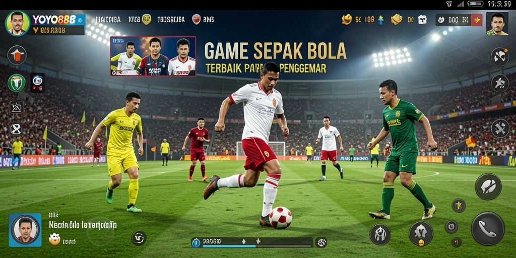 Tampilan gameplay <strong>YOYO88</strong> dengan aksi seru di lapangan sepak bola.